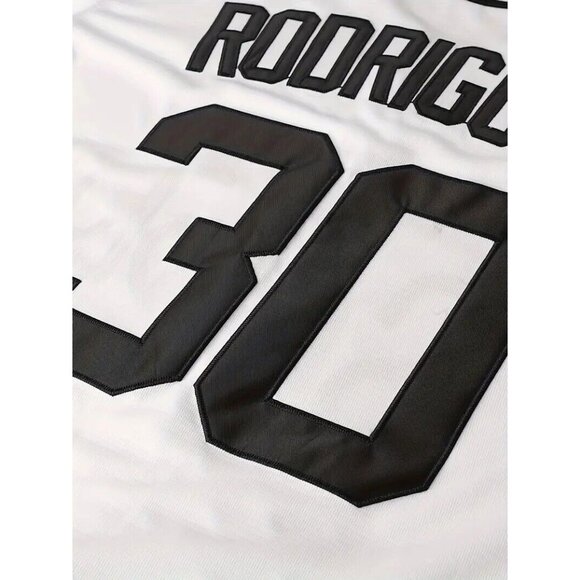 Sandlot Baseball Jersey Benny The Jet Rodriguez #30 White Stitched - Picture 6 of 8